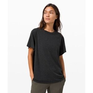 LULULEMON All Yours Short Sleeve Tee, Speckled Black, Size Med/Large